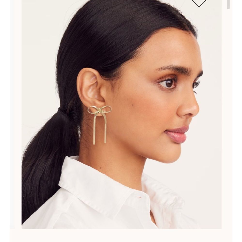 New J. Crew Metallic bow earrings